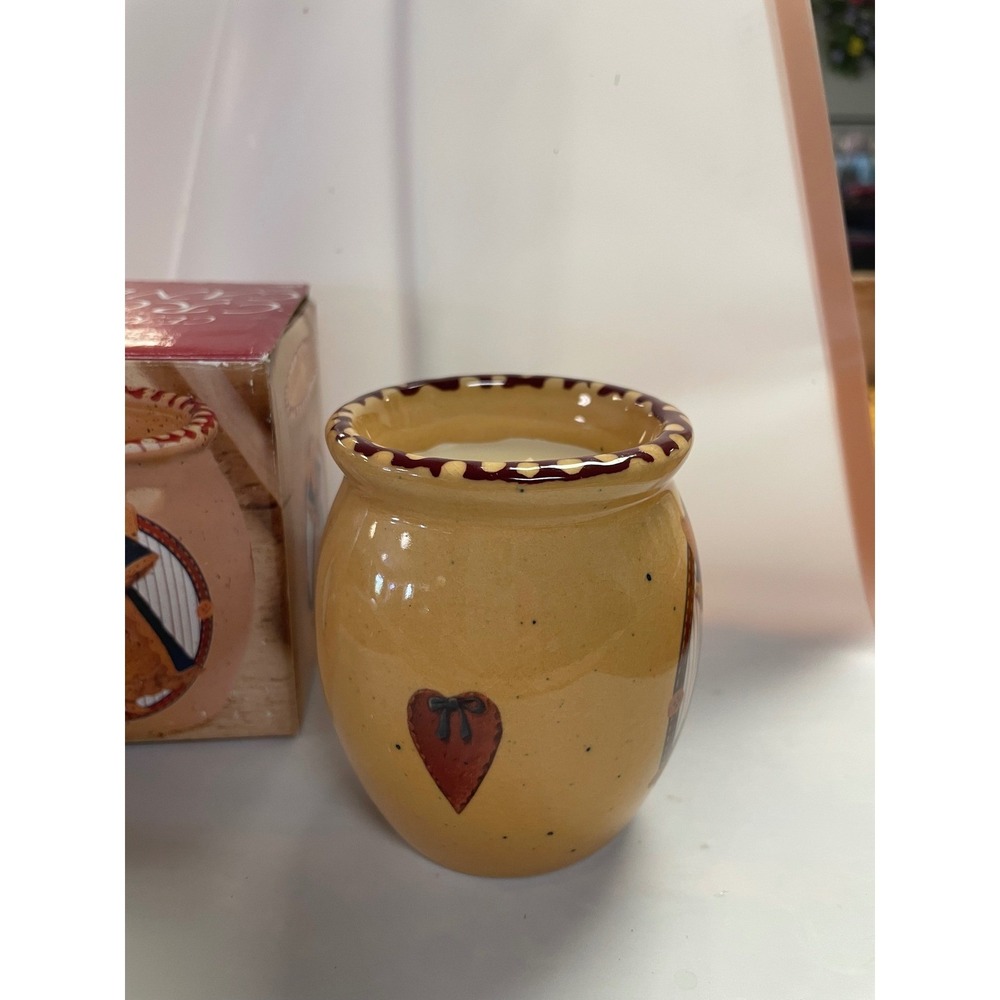 Giftco Country Angel Ceramic Crock Candle Tan Primitive Farmhouse Decor 05125 - Picture 12 of 14